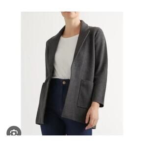 Quince 100% Organic Cotton Knit Blazer Jacket Medium Charcoal